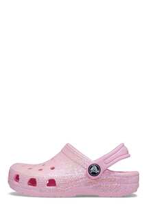 Классические детские босоножки с блестками Crocs, розовый