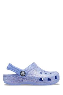 Классические детские босоножки с блестками Crocs, фиолетовый