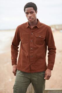 Пиджак-рубашка из плотного твила Next, коричневый