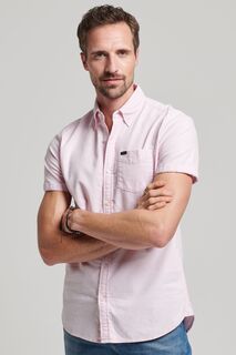 Винтажная оксфордская рубашка с короткими рукавами Superdry, розовый