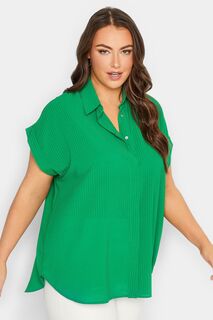 Рубашка с короткими рукавами и воротником Yours, зеленый