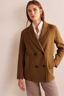 Двубортная куртка-матроска из шерсти Boden, коричневый