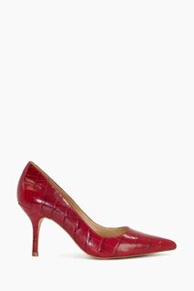 Черные туфли-лодочки с острым носком на среднем каблуке Dune London, красный