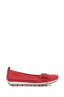 Женские кожаные туфли на плоской подошве повседневного кроя Pavers, красный