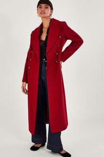 Красное двубортное пальто Дарья Monsoon, красный