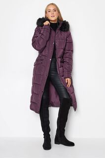 Утепленное пальто с меховой отделкой Long Tall Sally, фиолетовый