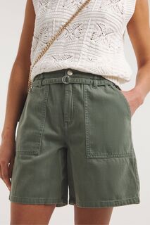 Зеленые джинсовые шорты карго из ткани Тенсел JD Williams, зеленый