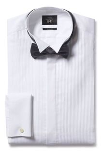 Белая рубашка приталенного кроя с воротником и складками MOSS, белый