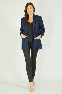 Куртка с пайетками и карманами Yumi, синий