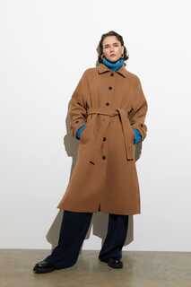 Коричневое фетровое пальто Фавна French Connection, коричневый