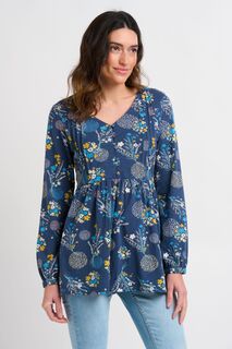 Блузка с цветочным принтом Brakeburn, синий