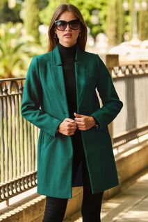 Пальто из искусственной шерсти с вырезом на шее Sosandar, зеленый