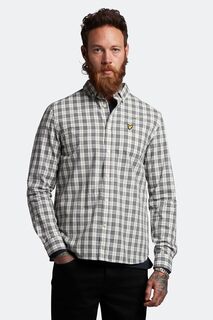 Серая рубашка из поплина в клетку Lyle &amp; Scott, серый