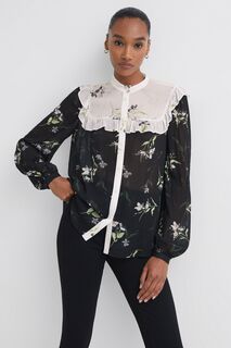 Блузка с цветочным принтом Florere, черный