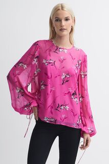 Блузка с цветочным мотивом прозрачная Florere, розовый