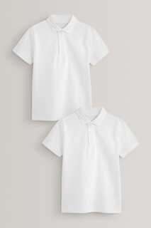 Хлопковые рубашки-поло для школы Next, белый