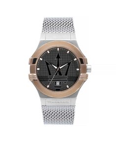 Мужские часы Potenza R8853108007 со стальным и серебряным ремешком Maserati, серебро