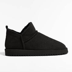 Угги Oysho Leather Ankle, черный