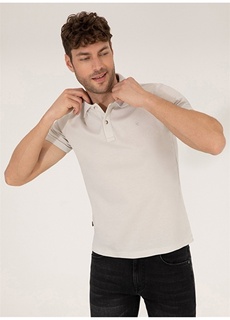 Однотонная светло-серая мужская футболка-поло Pierre Cardin