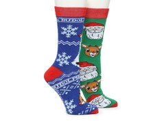 Мужские носки Rudolph — 2 шт. Bioworld, синий/зеленый/красный