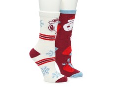 Женские носки для экипажа Peanuts Holiday — 2 шт. Bioworld, бордовый/белый/светло-голубой