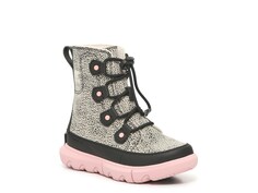 Зимние ботинки Explorer — детские SOREL, цвет Pink/Black/White Leopard Print