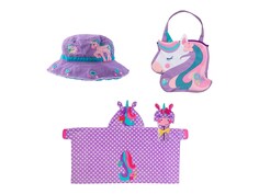 Комплект из пляжного полотенца, сумки и панамы Stephen Joseph Unicorn, фиолетовый