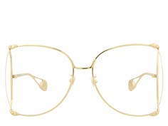Большие прозрачные солнцезащитные очки - ФИНАЛЬНАЯ РАСПРОДАЖА Gucci, прозрачный/золотой металлик
