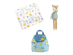 Подарочный набор Stephen Joseph Zoo рюкзак + одеяло + плюшевый жираф, разноцветный