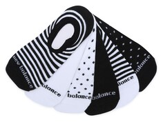 Женские полосатые прокладки для показа New Balance — 6 шт., черно-белый