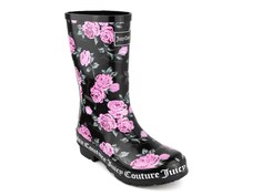 Непромокаемые ботинки Juicy Couture, черный/розовый цветочный