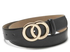 Ремень Vince Camuto с двойной пряжкой и кольцом, черный