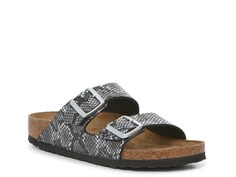 Шлепанцы женские Birkenstock Arizona с принтом, серый / белый