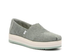 Слипоны женские Toms Alp Midform на платформе, темно-зеленый