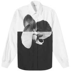 Alexander McQueen Рубашка с принтом орхидеи, белый/черный