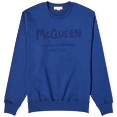 Свитшот с круглым вырезом и логотипом Alexander McQueen Graffiti