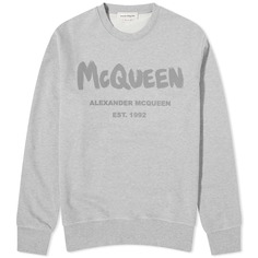 Свитшот с круглым вырезом и логотипом Alexander McQueen Graffiti