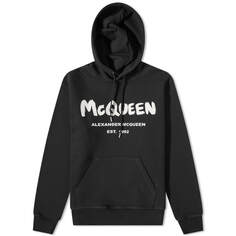 Толстовка с логотипом Alexander McQueen Grafitti Popover, черный