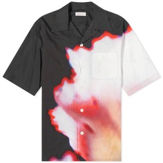 Рубашка с коротким рукавом с цветочным принтом Alexander McQueen, черный