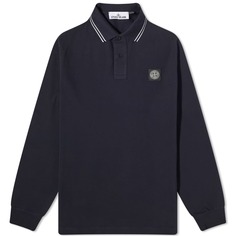 Поло Stone Island с длинными рукавами и нашивками