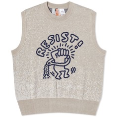 Вязаный жилет Jungles Jungles x Keith Haring Resist, серый