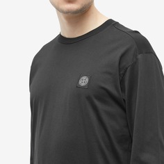 Футболка с длинными рукавами и нашивкой Stone Island, черный