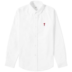 Оксфордская рубашка на пуговицах с логотипом AMI Paris