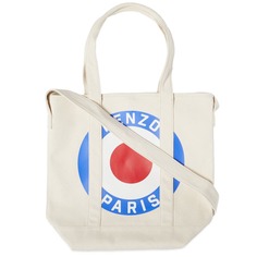 Сумка-тоут Kenzo Target с логотипом, экрю