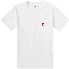 AMI Paris Маленькая футболка с сердечком, белый