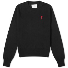 Маленький вязаный свитер AMI Paris ACD, черный