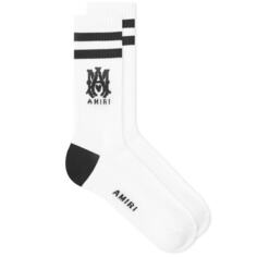 Спортивные носки AMIRI MA в рубчик, белый/черный