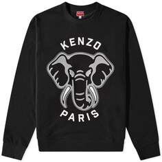 Классический спортивный свитер Kenzo Elephant Crew, черный