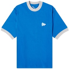 футболка And Wander x Maison Kitsune Ringer, синий