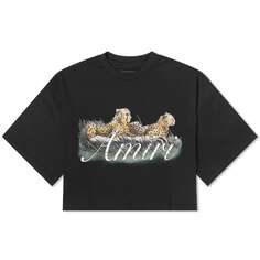 AMIRI Укороченная футболка с логотипом Cheetah, черный